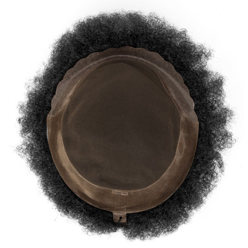 M108 Afro Mens Toupee  8"x10" Mono top Afro Hairpiece