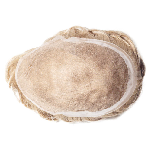 Mens Toupee M116S 6"x8" Swiss Lace Poly Back Mens Hairpiece