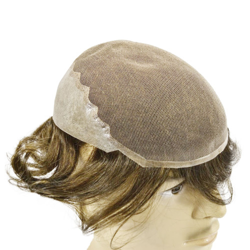 M118 Swiss Lace and Clear poly European Hairpiece for Men