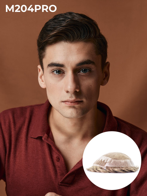 European Hair with French Lace Front Toupee M204PRO