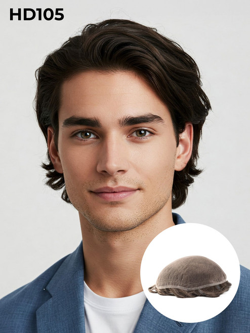 HD105  8"x 10" French Lace Mens Hairpiece