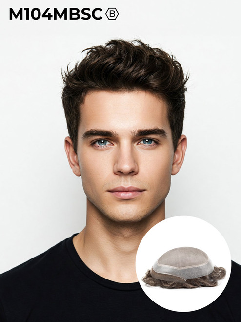 Toupee M104 Monofilament Lace Top With Natural Hair Line - Basic Version