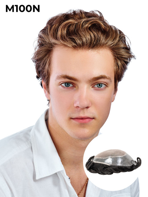 M100N Mono silk with poly perimeter Toupee 