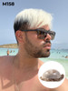 M158 Mens Toupee 8"x 10" Human Hair Skin Base French Lace Top